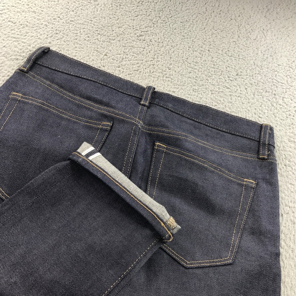 Uniqlo Jeans Mens 31x32 Indigo Selvedge Kaihara Denim Slim Straight Blue Low New